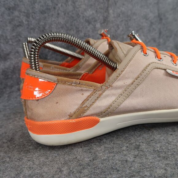 Calvin Klein Shoes Womens 7.5 Fashion Sneaker Flats Nia Drawstring Beige Orange - Picture 3 of 13